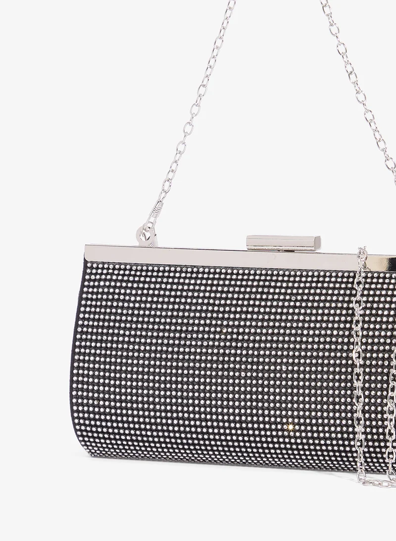Ella Limited Edition Black Rhinestone Embellished Clutch for Women | Best Price UAE